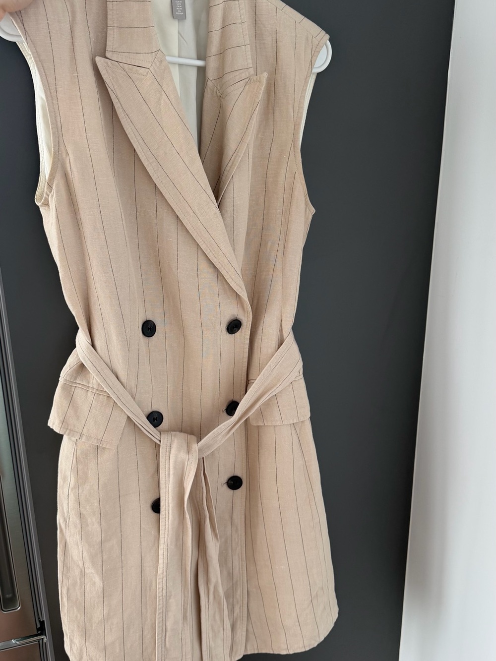 H&M Beige stripped Mini Dress with belt